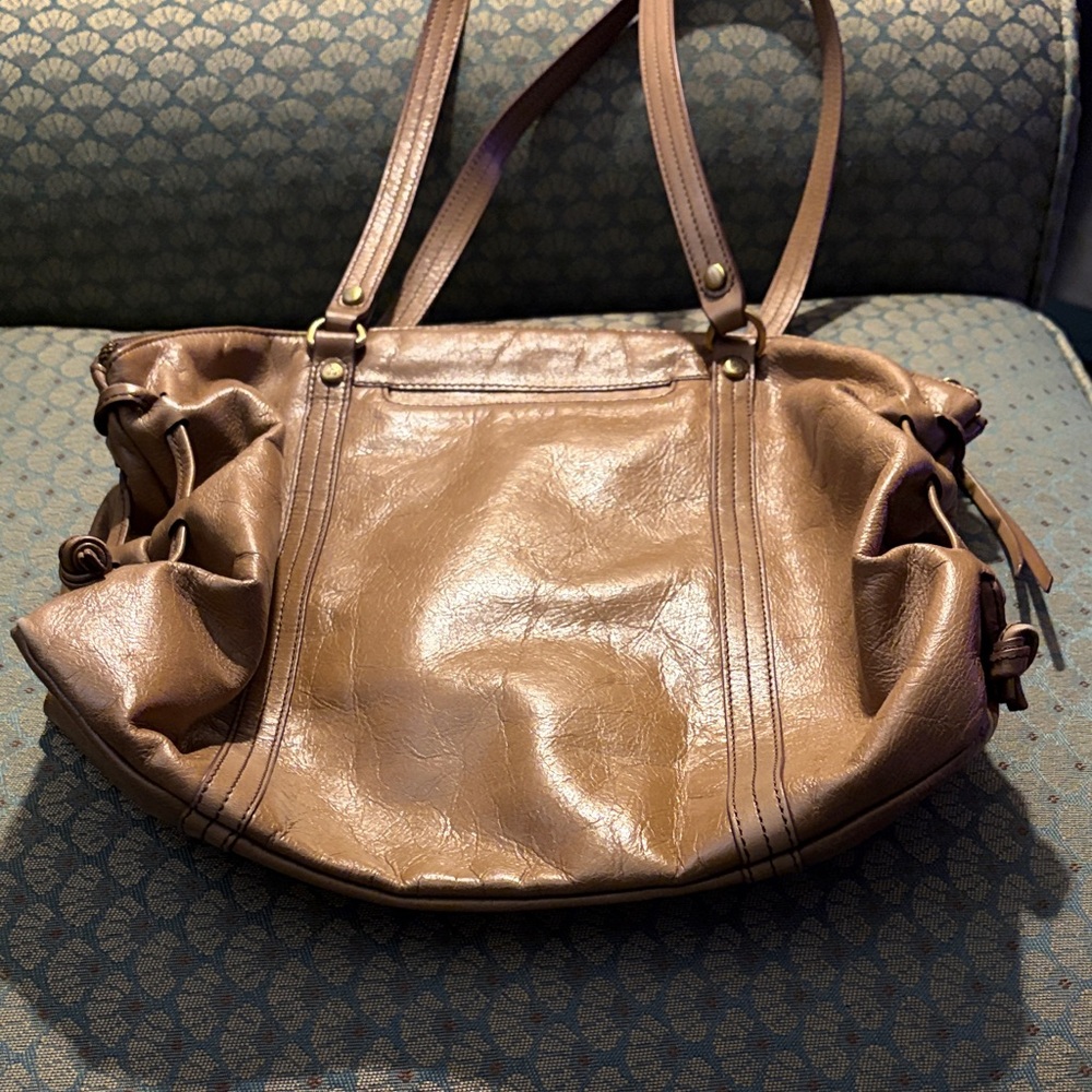 HOBO Soft Leather Shoulder Tote in Brown